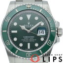【中古】【箱 保証書】 ロレックス サブマリーナデイト グリーン 鏡面バックル Submariner Date 116610LV SS メンズ時計 グリーン