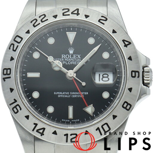【中古】【箱 保証書】 ロレックス エクスプローラー2 ルーレット Explorer II 16570(M) SS メンズ時計 ブラック 【中古】【箱 保証書】 ロレックス エクスプローラー2 ルーレット Explorer II 16570(M) SS メンズ時計 ブラック