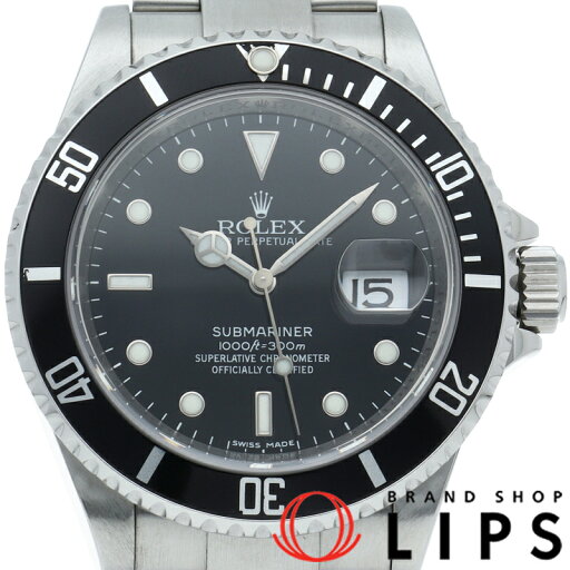 【中古】【箱 保証書】 ロレックス サブマリーナデイト ルーレット Submariner Date 16610LN(V) SS メンズ時計 ブラック 【中古】【箱 保証書】 ロレックス サブマリーナデイト ルーレット Submariner Date 16610LN(V) SS メンズ時計 ブラック