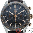 【中古】【箱 保証書】 タグ・ホイヤー カレラ キャリバーホイヤー02 スポーツ クロノグラフ Carrera Calibre 02 Sports Chronograph CBN2A5A.FC6481 K18PG/SS/セラミック/革 メンズ時計 ブラック