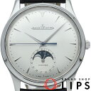 【中古】【箱 修理書】 ジャガー・ルクルト マスターウルトラスリム ムーン 39mm Master Ultraslim Moon 39mm Automatic Q1368420/176.8.64.S SS/革 メンズ時計 シルバー