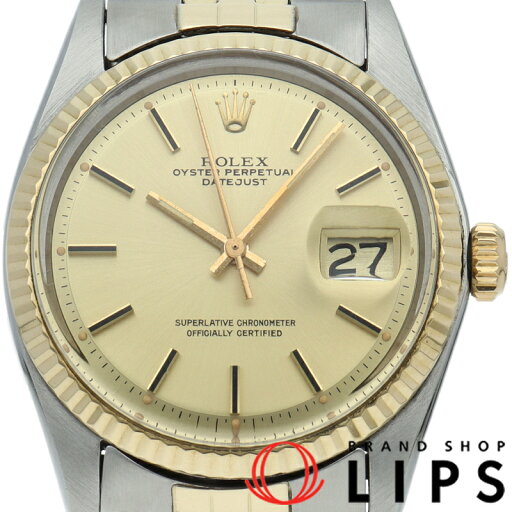 【中古】 ロレックス デイトジャスト メンズ時計 トリチウム センタースプリット アンティーク Datejust Mens 1601(3) K18YG/SS メンズ時計 シャンパンカラー 【中古】 ロレックス デイトジャスト メンズ時計 トリチウム センタースプリット アンティーク Datejust Mens 1601(3) K18YG/SS メンズ時計 シャンパンカラー