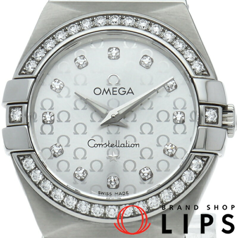 【中古】【箱 保証書】 オメガ コンステレーション クォーツ 27mm ダイヤベゼル 12Pダイヤ Constellation 123.15.27.60.52.001 SS レディース時計 シルバー