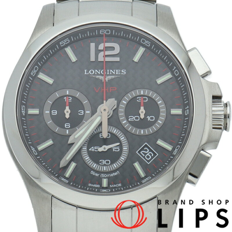 【新品】【箱 保証書】 ロンジン コンクエスト V.H.P クロノグラフ 42mm Conquest VHP L3.717.4/L3.717.4.66.6 SS メンズ時計 ブラック
