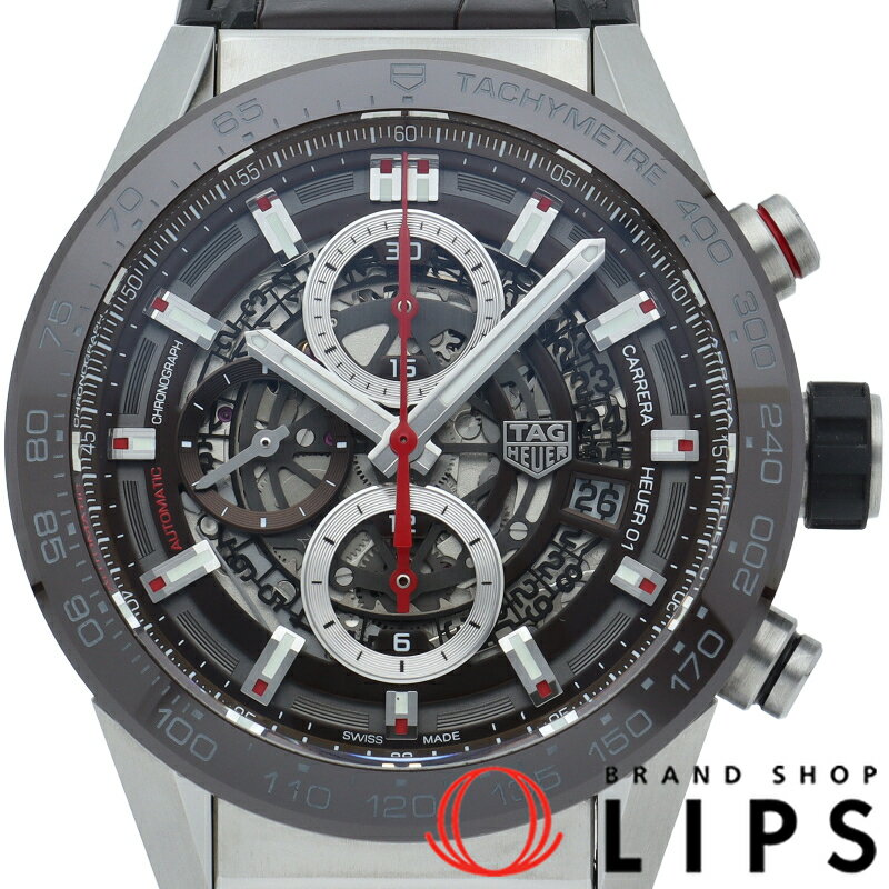 【中古】【箱 保証書】 タグ・ホイヤー カレラ キャリバーホイヤー01 クロノグラフ Carrera Calibre Heuer01 Chronograph CAR201U.FC6405 SS/革 メンズ時計 ブラウン(2)