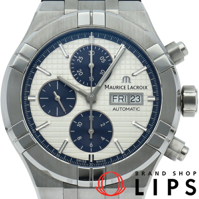 【中古】【箱 保証書】 モーリスラクロア アイコン オートマティック クロノグラフ 44mm Aikon Automatic 44mm AI6038-SS001-131-1 SS/革 メンズ時計