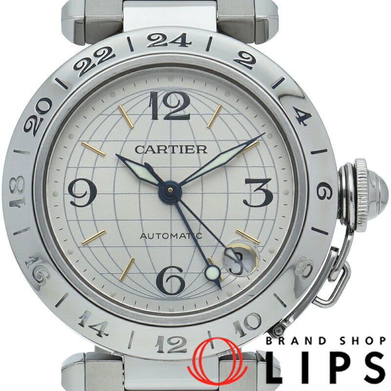 【中古】【内箱】 カルティエ パシャC メリディアン GMT Pasha C Meridian W31029M7 SS ユニセックス時計 シルバー