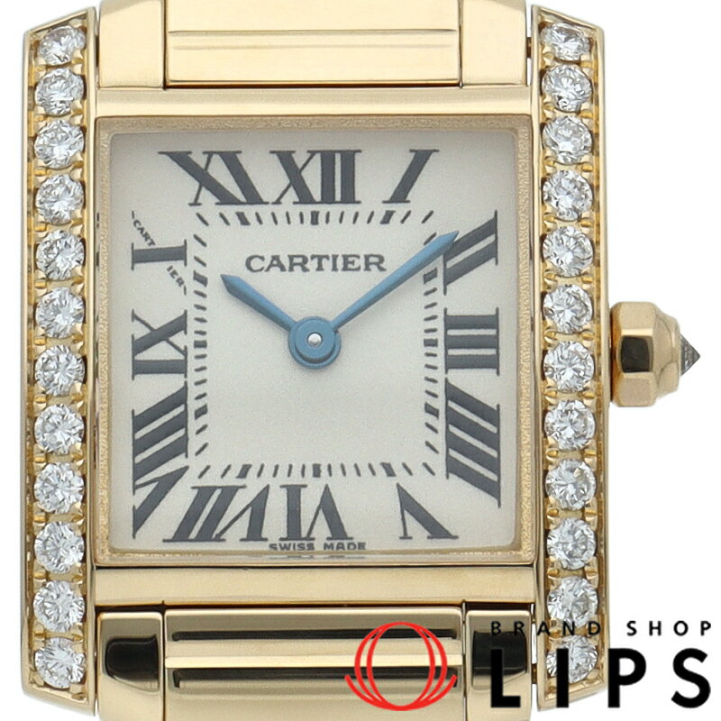 【中古】【箱 修理書】 カルティエ タンクフランセーズSM ウォッチ ダイヤベゼル Tank Francaise SM WE1001R8 K18YG レディース時計 ホワイト