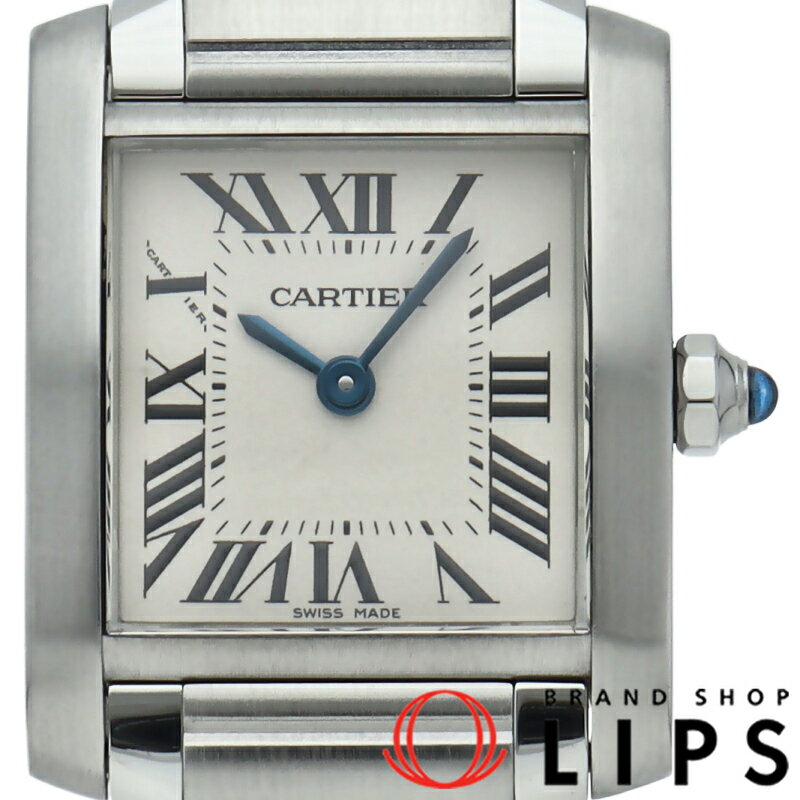 【中古】【箱 保証書】 カルティエ タンクフランセーズSM ウォッチ Tank Francaise SM W51008Q3 SS レディース時計 シルバー