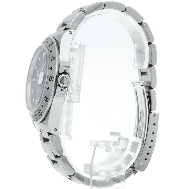 【中古】【箱 保証書】 ロレックス エクスプローラー2 トリチウム シングルバックル Explorer II 16570(S) SS メンズ時計 ブラック