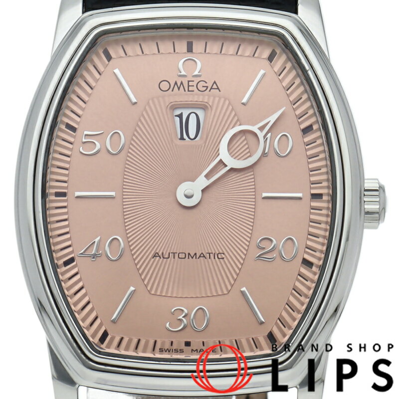 【中古】【箱 保証書】 オメガ デヴィル プレステージ ジャンピングアワー De Ville Prestige Jumping Hour 4853.61.01 SS/革 メンズ時..