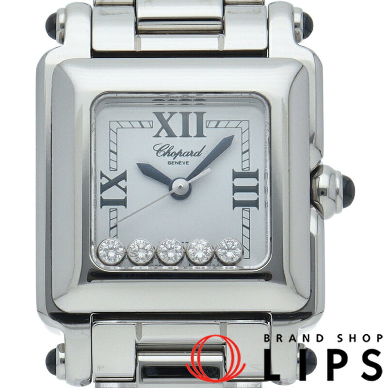 【中古】 ショパール ハッピースポーツスクエアミニ ウォッチ 5Pダイヤ Happy Sport 2 ...