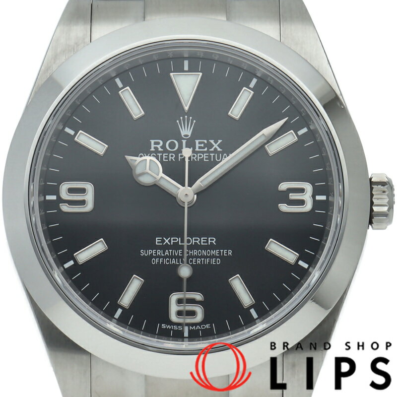 【中古】【箱 保証書】 ロレックス エクスプローラー1 後期型 Explorer 1 214270(ランダム) SS メンズ時計 ブラック