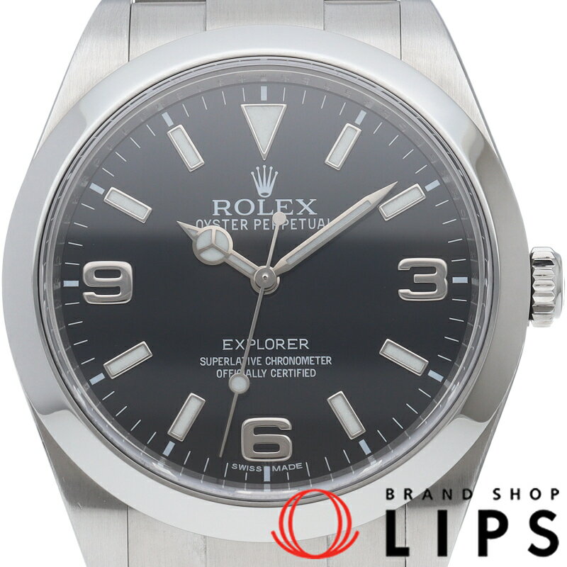【中古】【箱 保証書】 ロレックス エクスプローラー1 前期型 Explorer 1 214270(ランダム) SS メンズ時計 ブラック