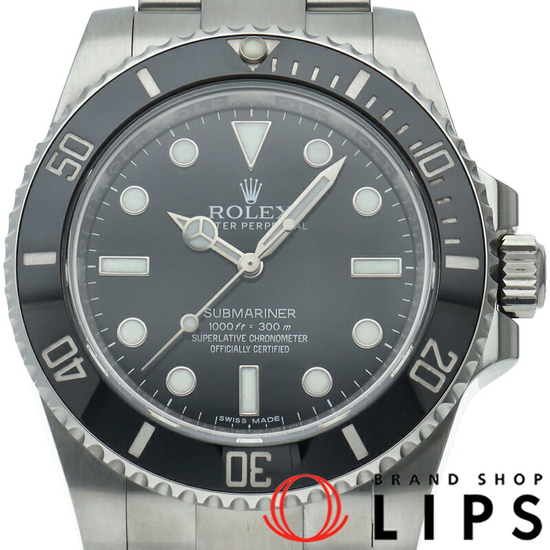 Rakuten - 【中古】【箱 保証書】 ロレックス サブマリーナ ウォッチ 鏡面バックル Submariner 114060 SS メンズ時計 ブラック
