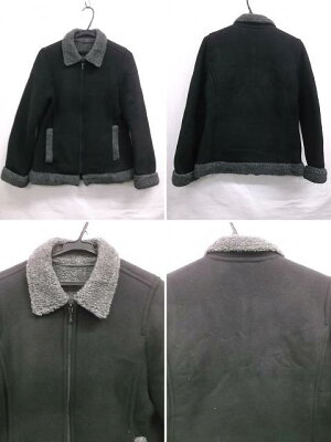 ★古着レディース★EASTBOY/イーストボーイ★裏ボア/フリースジャケット/ブラック×グレー/サイズ9号★併1601●送料無料【smtb-k】【w3】【中古】