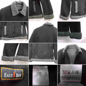 ★古着レディース★EASTBOY/イーストボーイ★裏ボア/フリースジャケット/ブラック×グレー/サイズ9号★併1601●送料無料【smtb-k】【w3】【中古】