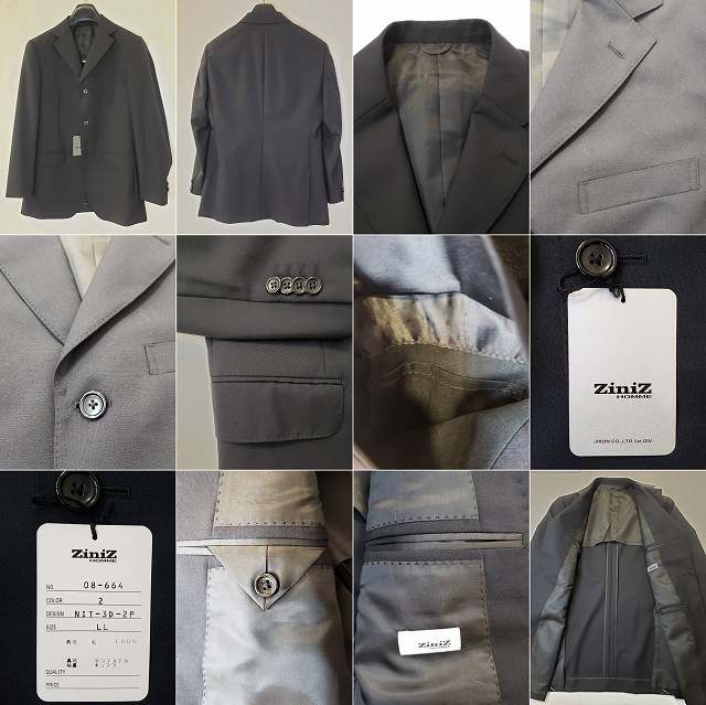 メンズ　スーツ　新品未使用　ブラック　無地　3つボタン　ZiniZ HOMME　YA　LL　AR-8