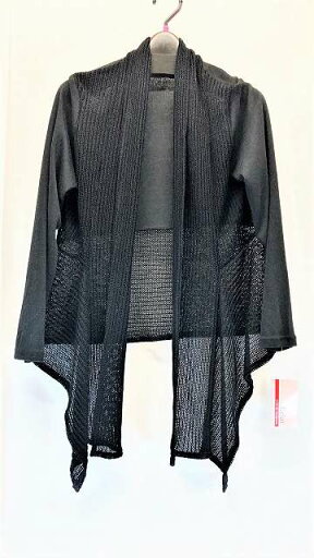プレジールファム Plaisir femme Eclat デザインカーディガン 黒 M~L 古着 レディース タグ付未使用品 IV-12 20230113 プレジールファム Plaisir femme Eclat デザインカーディガン 黒 M~L 古着 レディース タグ付未使用品 IV-12 20230113
