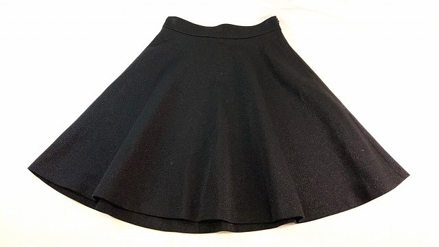 ダイアグラム GRACE CONTINENTAL ラメ入り 黒フレアスカート ミディ丈 サイズ36 古着 レディース JH-13 0230310(4)
