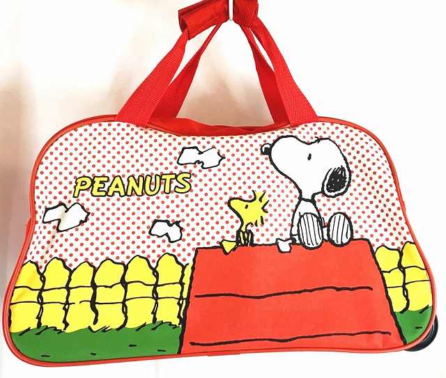 サンリオ サンリオスマイルズ Sanrio SMILES スヌーピー PEANUTS キャリーバッグ 赤 中古 NA-5