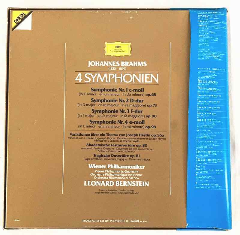 バーンスタイン ウィーンフィル ブラームス 交響曲 全集 LP 4枚組 BOX仕様 帯 ライナー付 中古レコード 20250531 auc-littletough-10023002 リトルタフ サンプル画像2