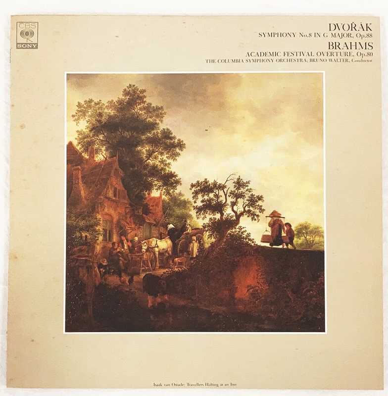 ワルター コロンビア交響楽団 オヴォルザーク 交響曲第8番 イギリス ブラームス 大学祝典序曲 LP ジャケ裏ライナー 中古レコード 20250614