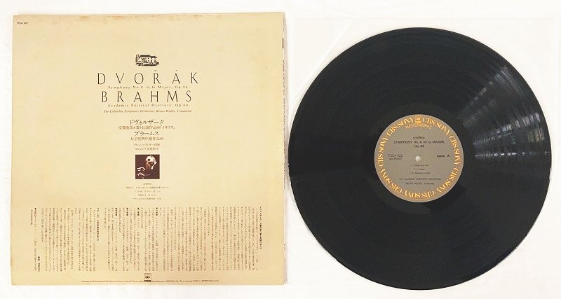 ワルター コロンビア交響楽団 オヴォルザーク 交響曲第8番 イギリス ブラームス 大学祝典序曲 LP ジャケ裏ライナー 中古レコード 20250614 auc-littletough-10023117 リトルタフ サンプル画像2