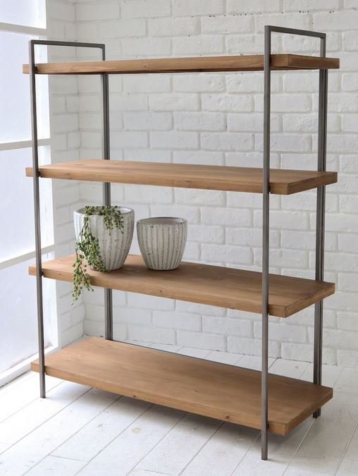 輸入家具 メリア フォーティアシェルフ オープンラック コベントガーデン アイアン 木製 ナチュラル シャビー アンティーク FG-42 送料無料