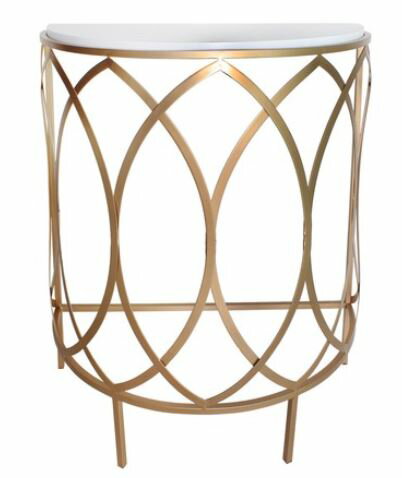 【謝恩セール特価】輸入家具 コンソール アイアン ゴールド リビングスタジオ 直輸入 モダン クラシック シャビーシック アンティーク シンプル 花台 FM-5...