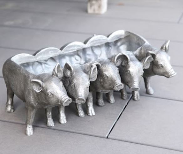 輸入雑貨 メタルピギーズ プランツポット フラワーポット ブタ コベントガーデン CoventGarden シルバ..