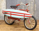 輸入雑貨 置物 Surf Bicycle 自転車 ブリキ ミニカー リビングスタジオ ビンテージ アンティーク サーフボード 赤 1610A-8984