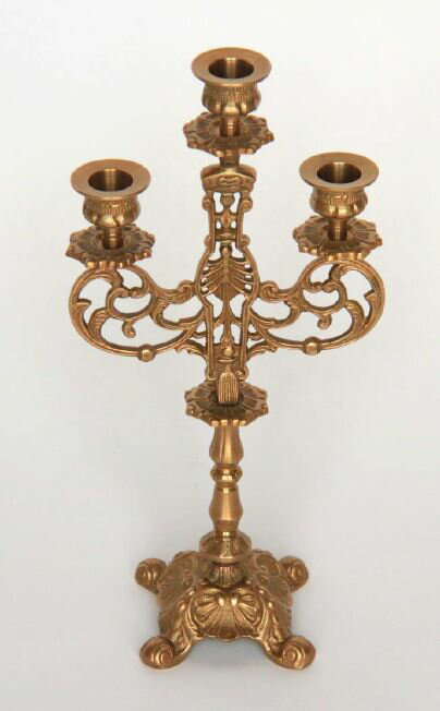 輸入雑貨 キャンドルスタンド 燭台 ブラス リビングスタジオ 直輸入 クラシック ヨーロピアン オブジェ イタリア風 ロココ バロック 325003