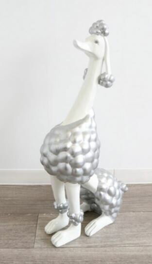 輸入雑貨 置物 プードル イタリアデザイン 高さ58cm リビングスタジオ 直輸入 オブジェ モダン ホワイ..