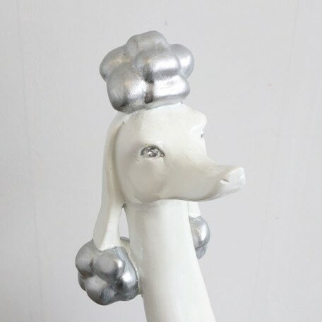 輸入雑貨 置物 プードル イタリアデザイン 高さ58cm リビングスタジオ 直輸入 オブジェ モダン ホワイト シルバー 1407GHD001 対象地域送料無料 [2]