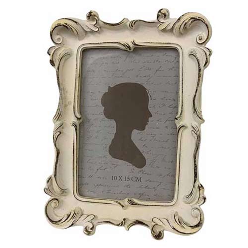 輸入雑貨 フォトフレーム ロココ 写真立て ホワイト リビングスタジオ 直輸入 クラシック シャビーシッ..