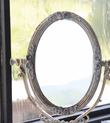 輸入雑貨 カルゴ スタンドオーバルミラー テーブルミラー コベントガーデン CoventGarden アンティーク シャビー ロココ KW-79 送料無料
