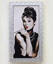 イタリア製 輸入雑貨 額絵 アートフレーム オードリーヘップバーン Audrey Hepburn リビングスタジオ 直輸入 シルバー額 5000-130 送料無...
