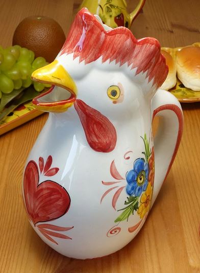 ポルトガル製 輸入雑貨 ジャグ ニワトリ 水差し ピッチャー ピンク リビングスタジオ 直輸入 雄鶏 ガロ バルセロスの雄鶏 PIF-403Pのサムネイル