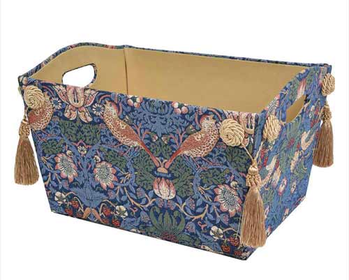 輸入雑貨 マガジンボックス 小物入れ ジェニファーテイラー ウィリアムモリス イチゴ泥棒 Jennifertaylor スリッパ入れ 33105MH 対象地域送料無料