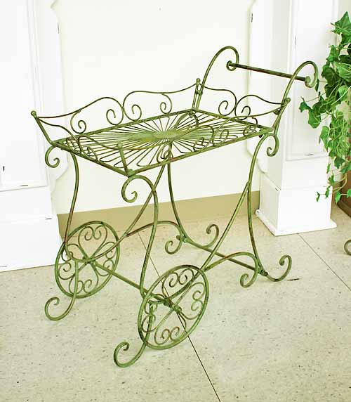 輸入家具 ウィズリー アイアン カートスタンド コベントガーデン Covent Garden サイドテーブル グリー..