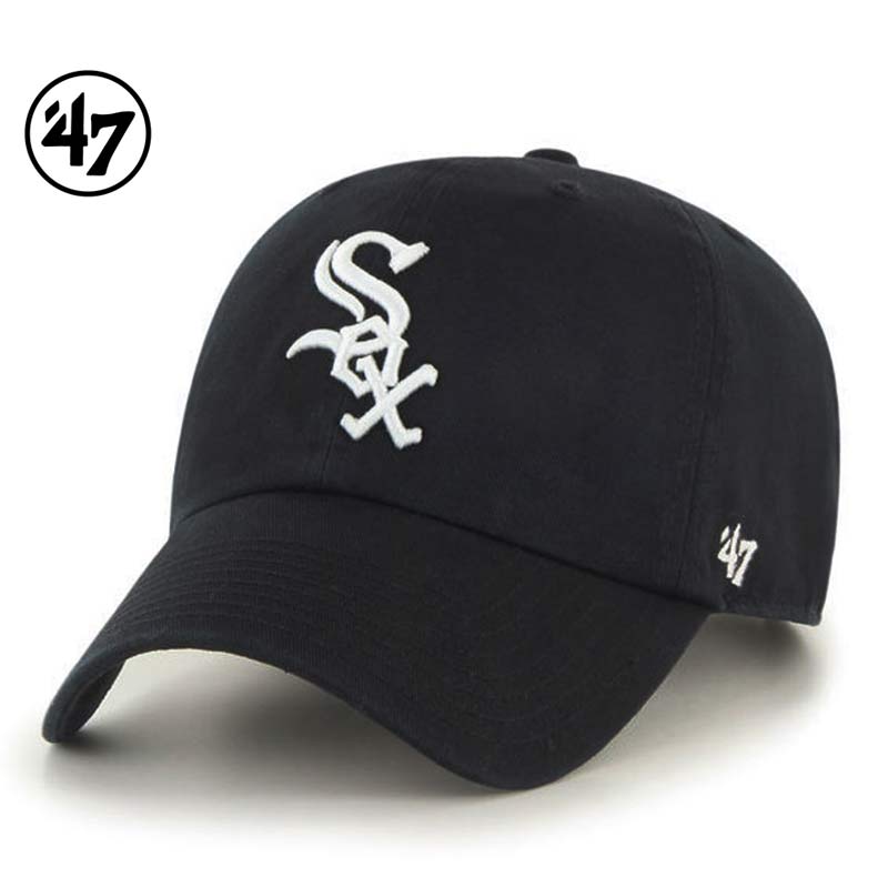 ’47 フォーティセブン FORTYSEVEN '47 CLEAN UP クリーンナップ キャップ 帽子 ホワイトソックス White Sox カラー：Black ローキャップ アメカジ ファッション メンズ レディース MLB ぼうし ハット