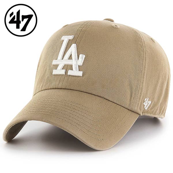 ’47 フォーティセブン FORTYSEVEN '47 CLEAN UP クリーンナップ キャップ 帽子 Dodgers ドジャース カラー：Khaki×White logo ローキャップ アメカジ ファッション メンズ レディース MLB ぼうし ハット