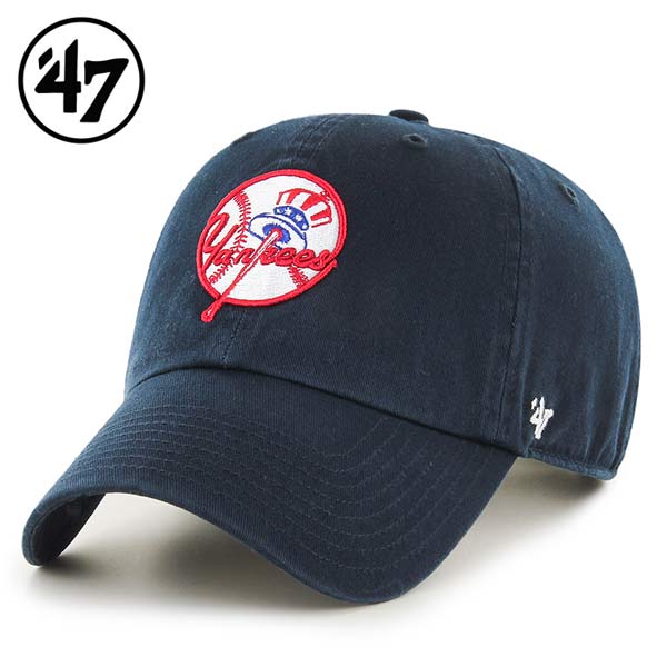 ’47 フォーティセブン FORTYSEVEN '47 CLEAN UP クリーンナップ キャップ 帽子 Yankees ヤンキース カラー:Navy ローキャップ アメカジ ファッション メンズ レディース MLB ぼうし ハット