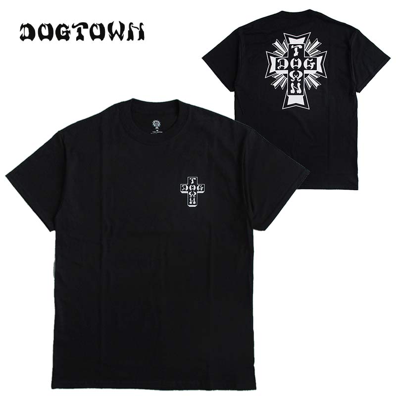 DOGTOWN ドッグタウン メンズ 半袖Tシャツ 「S/S TEE Cross Logo」カラー：BLACK ストリート スケート