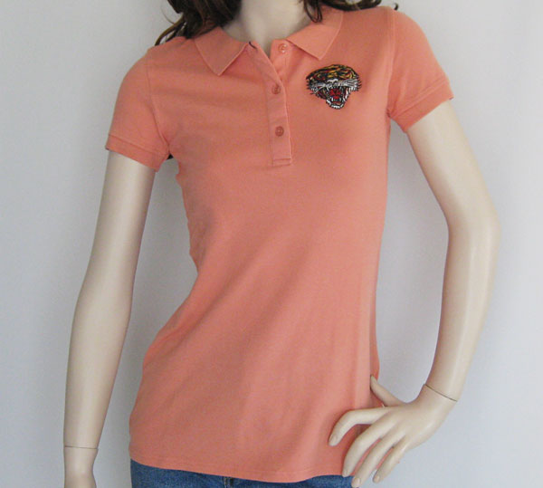 エドハーディー/Ed Hardy　レディース　半袖ポロシャツ　ワンポイント刺繍 SALE