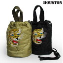 HOUSTON ヒューストン 刺繍エフェクトバッグ「TIGER」ミリタリーバッグ ショルダーバッグ 刺繍 メンズ レディース 送料無料
