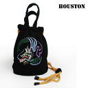 HOUSTON ヒューストン ミニパイル 刺繍エフェクトバッグ「DRAGON」ミリタリーバッグ ショルダーバッグ 龍 刺繍 メンズ レディース 送料無料