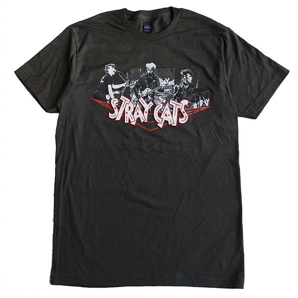 STRAY CATS/ストレイ・キャッツ メンズ半袖Tシャツ カラー：CHARCOAL ロックTシャツ バンドTシャツ ブライアン・セッツァー ロカビリー ネオロカ Rockabilly 正規ライセンス品 送料無料