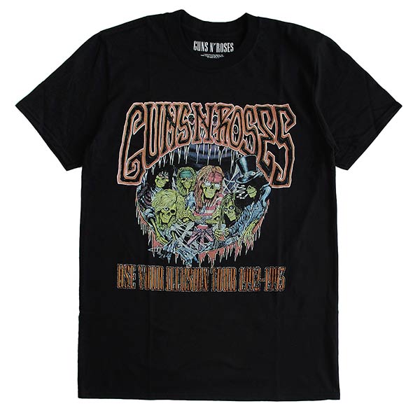 ガンズ・アンド・ローゼズ Guns N' Roses メンズ半袖Tシャツ ロックTシャツ バンドTシャツ アクセル・ローズ スラッシュ Slash ダフ・マッケイガン 正規ライセンス品 送料無料